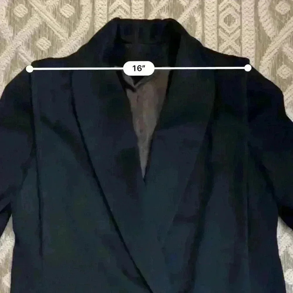 Jules Miller Black Oversize Wool Vintage 1980's Coat, Big Shoulders, S/M. - Picture 8 of 9